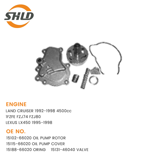 15102-66020 Rotor da bomba de óleo 15115-66020 Tampa da bomba de óleo 15188-66020 Oring 15131-46040 YSK-TA1394K 1FZFE FZJ74 FZJ80 LEXUS LX450